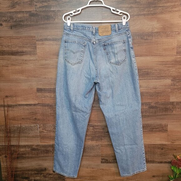 Vtg Levi's 580 Baggy Jeans Orange Tab USA Men 34x32 (Fits 32x30) 90's Light Wash - Picture 2 of 11